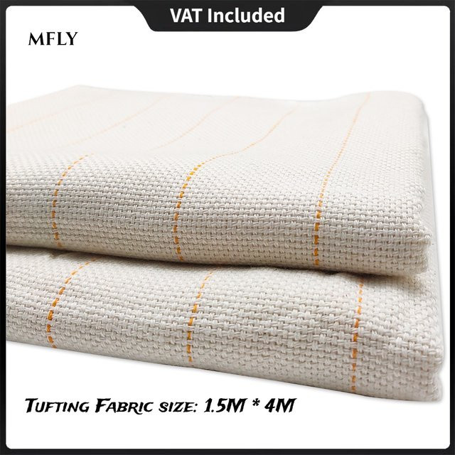 MFLY Mönchstuch Tufting-Gewebe mit Markierungslinien für DIY Teppiche und Wandteppiche, Farbe: Weiß, B x H: 4 x 1,5 m - Bild 1