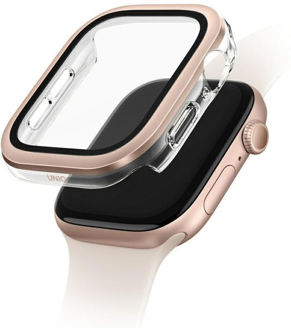 UNIQ Voute Schutzhülle mit gehärtetem Glas für Apple Watch Series 10, 46mm, Roségold - Bild 1