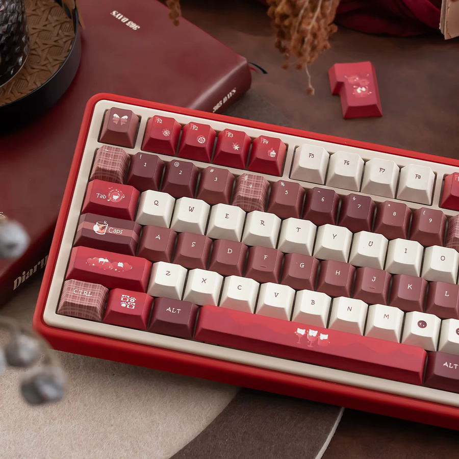 URE Tipsy Kitten Tastenkappen im Cherry Profile aus PBT mit Dye-Sublimation für mechanische Tastaturen, Multicolor - Bild 3