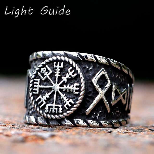 Wikinger-Ring Edelstahl, Vintage, Silber, Herren - Bild 1