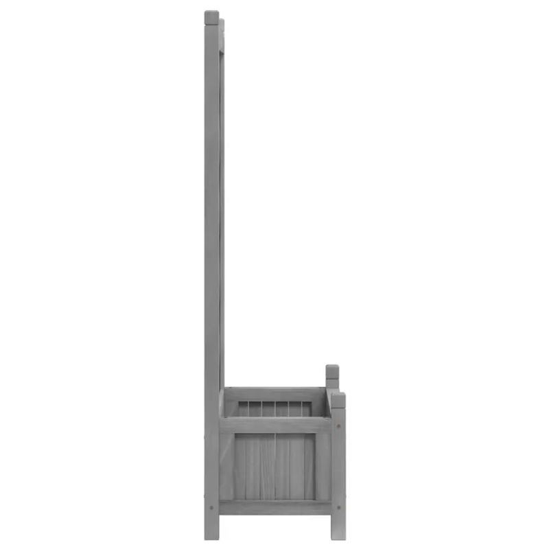 vidaXL Pflanzkübel mit Spalier aus massivem Tannenholz in Grau für den Außenbereich, B: 55,0 cm, T: 29,5 cm, H: 110,0 cm - Bild 4