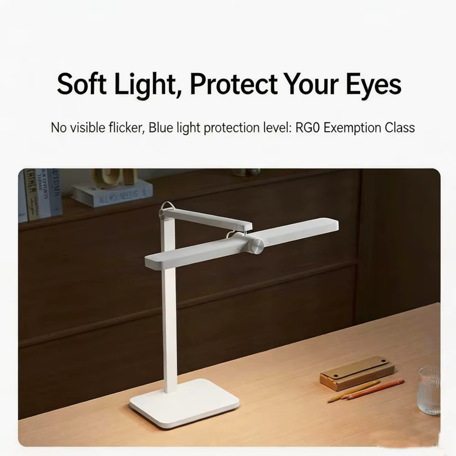 MiJia Desktop-Schreibtischlampe mit Vollspektrum-LED, Sitzsensorik und doppeltem Lichtkopf in Weiß - Bild 5