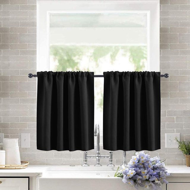 SH Home Decoration Verdunkelungsvorhang Modern Schwarz B: 76 cm, H: 60 cm - Bild 1