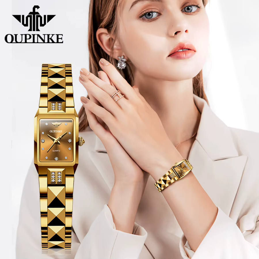 OUPINKE Armbanduhr Edelstahl, Quarz, Roségold, Damen - Bild 3