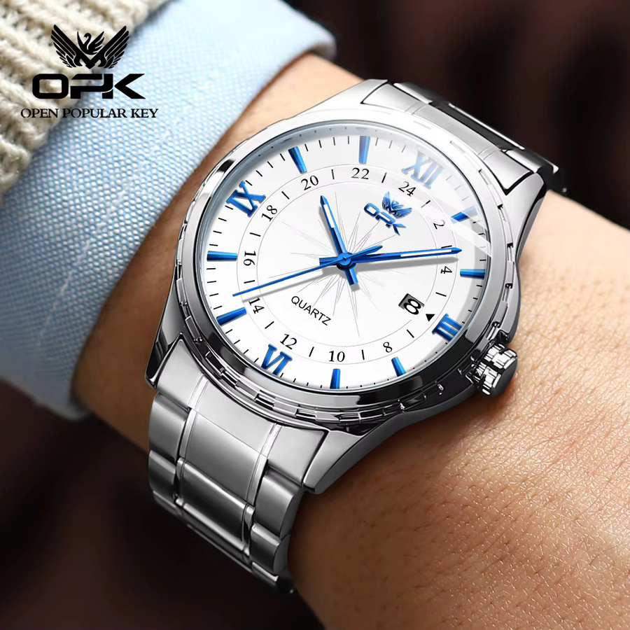 OPK Armbanduhr Quarz, Edelstahl, Silber, Herren - Bild 5