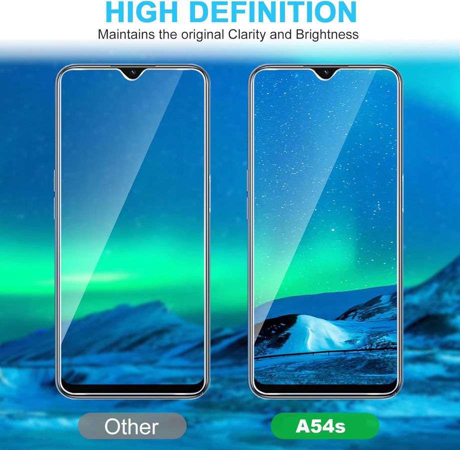 Displayschutzfolie aus gehärtetem Glas für OPPO A54s und A54 4G/5G, transparent - Bild 5