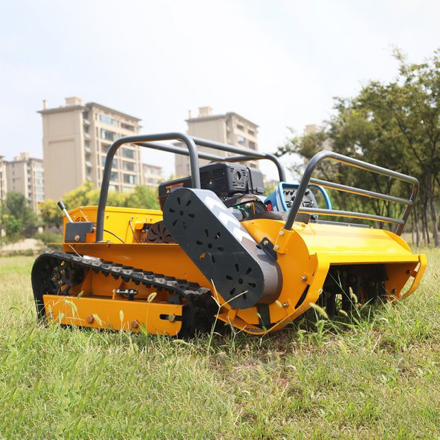AIWEIYA Automatischer Rasenmäher Roboter mit Fernbedienung für Garten und Feld, Benzin/Diesel, Gelb - Bild 1
