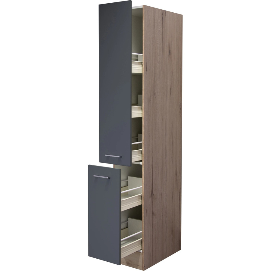 Flex-Well Küchen-Apothekerhochschrank Morena in Basaltgrau matt, B/H/T: 30 x 200 x 57 cm - Bild 2