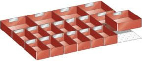 Lista Set Einsatzkästen aus Kunststoff, Rot, B/T/H: 61,2 x 45,9 x 5,0 cm - Bild 1