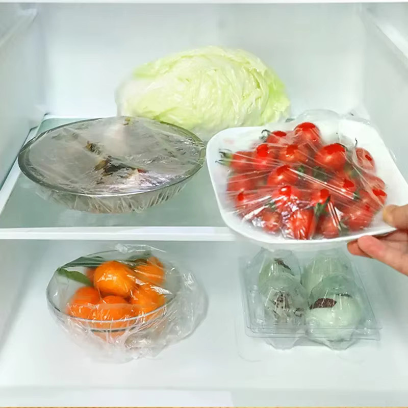 ZAAKIVEN 100 Stück Einweg-Frischhaltebeutel aus Kunststoff, elastische Lebensmittelabdeckungen in Transparent, ideal zur Aufbewahrung von Obst und Lebensmitteln - Bild 3