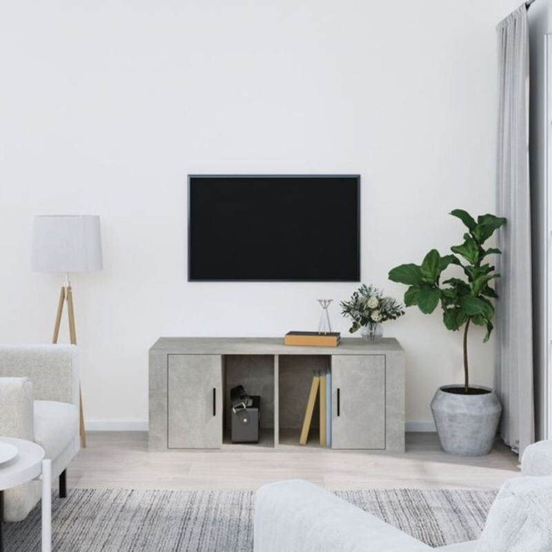 Vidaxl TV-Schrank Modern in Grau aus Holzwerkstoff B/T/H: 100 x 35 x 40 cm - Bild 1