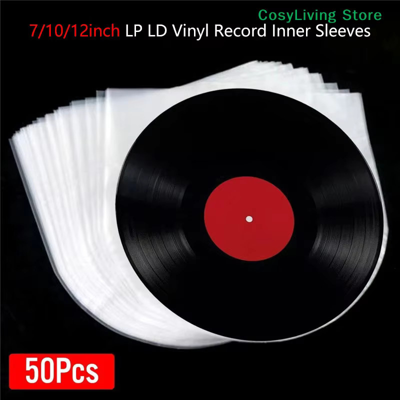 50 Stück antistatische Vinyl Schallplattentaschen aus transparentem Kunststoff für 7, 10 und 12 Zoll Schallplatten - Bild 2