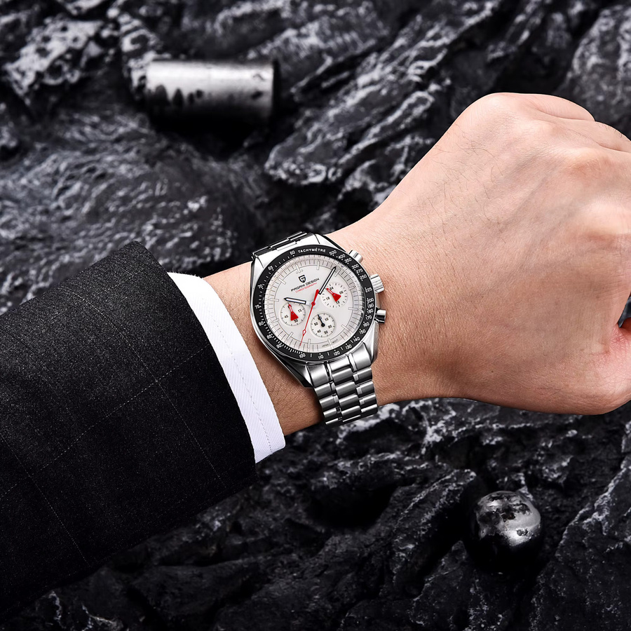 Pagani Design Chronograph, Quarz, Edelstahl, Schwarz, Herren - Bild 2