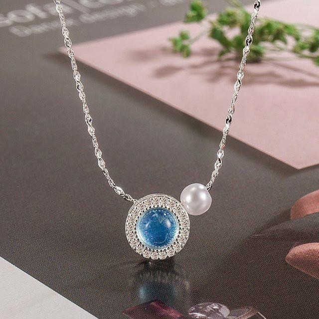FANGSU Halskette, 925 Silber, Blau, Damen - Bild 1