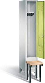 C+P Garderobenschrank Classic mit Front in Viridingrün, Korpus in Lichtgrau und Gestell in Schwarzgrau, H x B x T: 185 x 32 x 50 cm - Bild 1