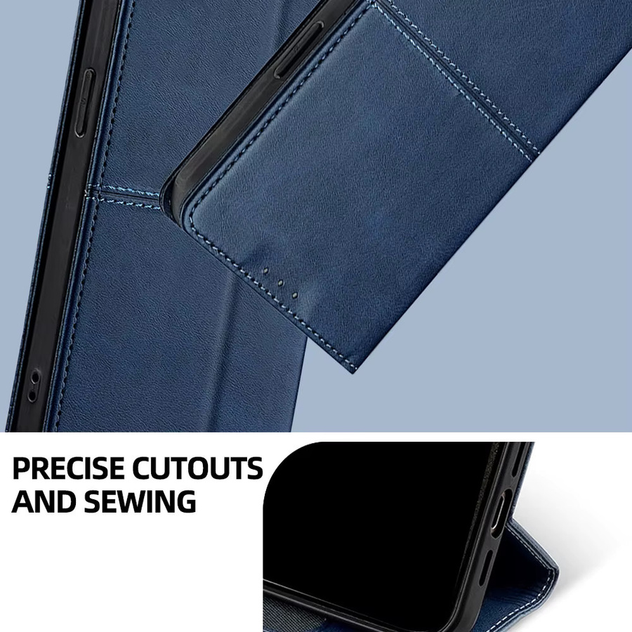 Magnetische Leder-Schutzhülle für Motorola Moto G85 G75 G55 G45 G35 G15 G05 G84 G64Y G54 G34 G24 G14 G04 als Ledertasche in Braun und Blau - Bild 6