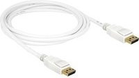 Delock DisplayPort Anschlusskabel mit vergoldeten Steckkontakten in Weiß, Länge: 2,00 m - Bild 1