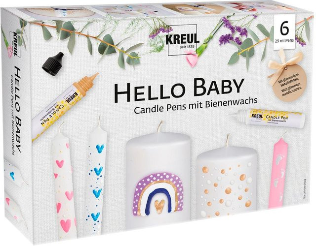 KREUL Candle Pen Hello Baby Verzierwachs-Liner Set in Multicolor mit feiner Spitze - Bild 1