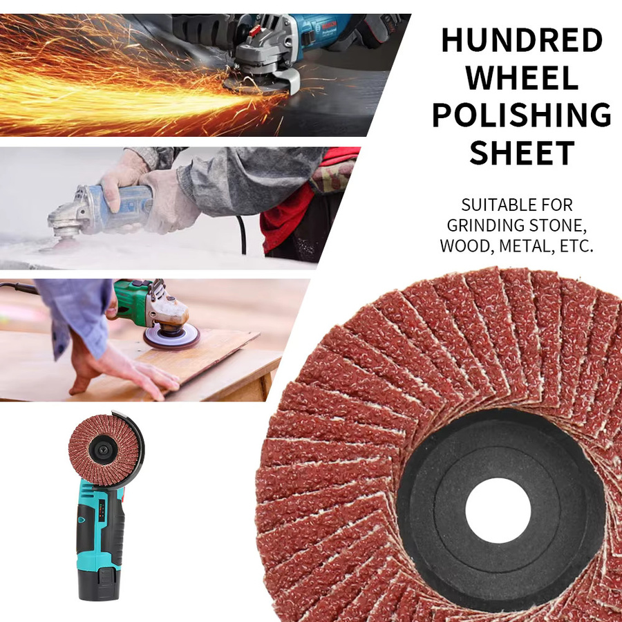 NuoDunco 3-Zoll Schleifset mit Metalltrennscheiben, Fächerscheiben, Schleifrädern und Wollpolierscheiben für Winkelschleifer mit 3/8-Zoll-Aufnahme - Bild 5