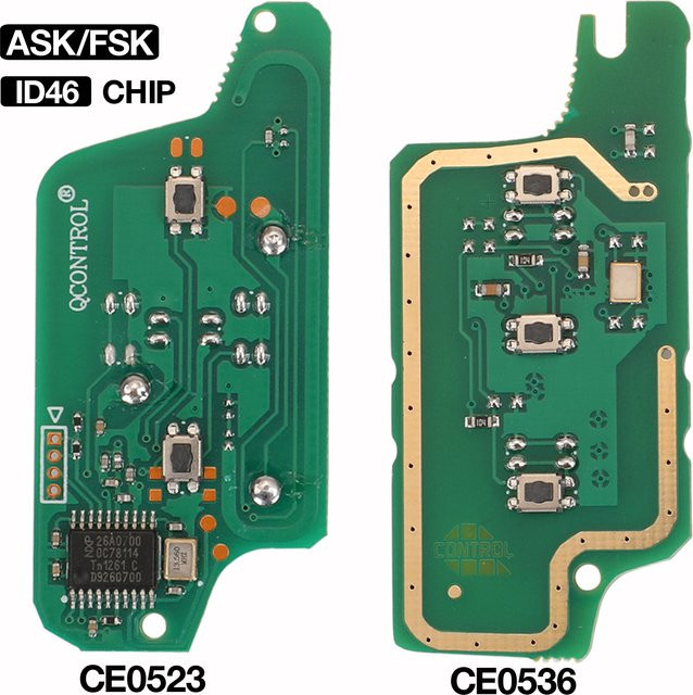 Jingyuqin Elektronische Platine für Citroen C2 C4 C5 C6 Picasso und Peugeot 207 307 308 407 607 Fernbedienung Schlüssel CE0536 in Grün - Bild 1
