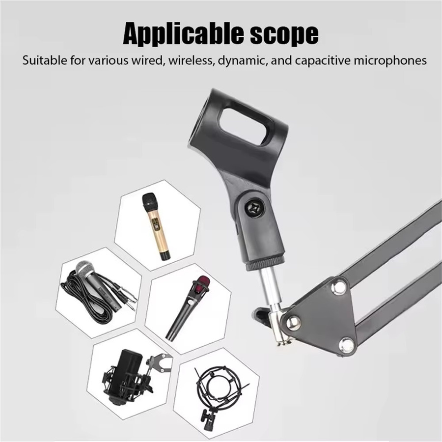 FANGTUOSI Professioneller Flexibler Desktop-Mikrofonständer Verstellbarer Scherenarm-Ständer für Podcast Streaming Gaming in Schwarz - Bild 3