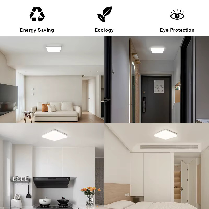 MARPOU LED-Deckenleuchte in Weiß, modernes quadratisches Design, 45 W, dimmbar mit CCT (warmweiß, neutralweiß, kaltweiß) für Wohnzimmer und Schlafzimmer - Bild 3