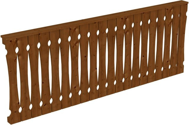 Skan Holz Balkonschalung Seitenwand aus Fichte in Nussbaum, B: 255 cm, H: 96 cm - Bild 1