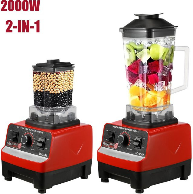 OWJHE Hochleistungs-Mixer mit 2000 W in Rot, stationäre Küchenmaschine aus BPA-freiem Kunststoff für Smoothies und Eis - Bild 1