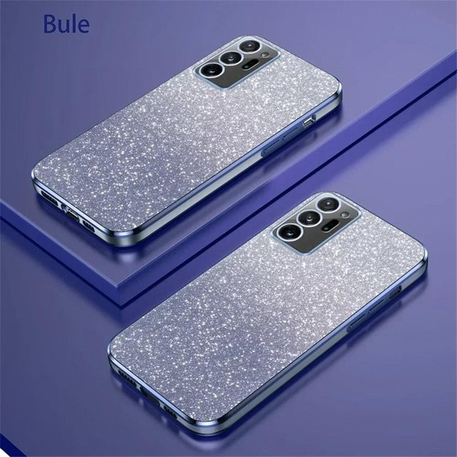 Luxuriöse Silikon Schutzhülle für Samsung Galaxy mit Farbverlauf und Glitzer in Silber - Bild 1