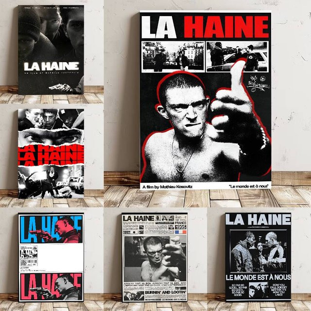 Wasserdichter Wandkunstaufkleber Film La Haine Poster in Mehrfarbig für dein Wohnzimmer oder deine Bar - Bild 1