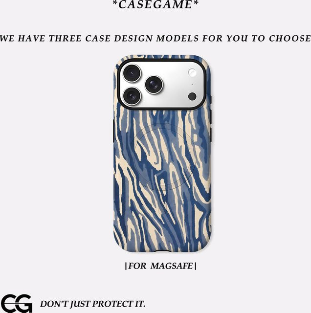 Doppelschichtige magnetische Handyhülle aus Holz für Apple iPhone 17 16 15 14 Pro Max Plus in Blau und Beige - Bild 1