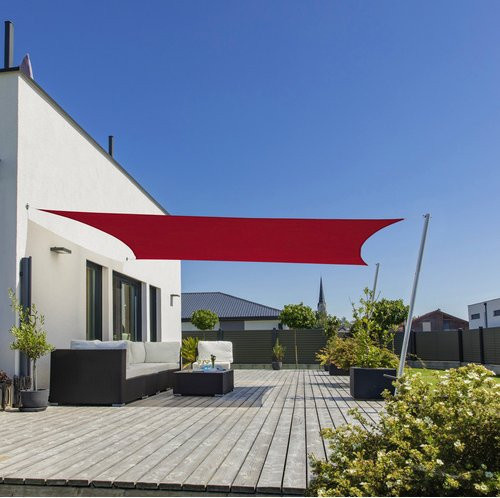 WINDHAGER Sonnensegel rechteckig aus Polyester in Rot, B/T: 400 x 500 cm - Bild 1