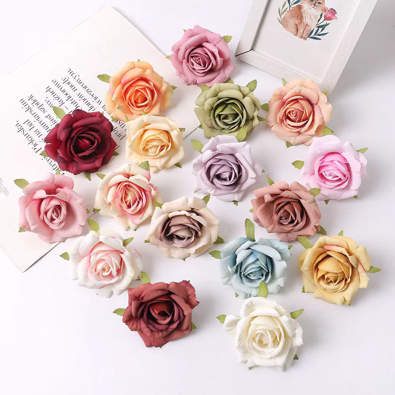 Set aus 5 oder 10 Stück künstliche Rosen aus Seide in Weiß und Mehrfarbig für deine Hochzeits-, Garten- und Partydekoration sowie für DIY-Handwerk und Girlanden - Bild 3