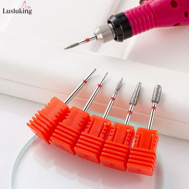 LUSLUKING Diamant Nagel Bohrer Set, 6 Stück, Elektrische Fräser für Maniküre - Bild 1