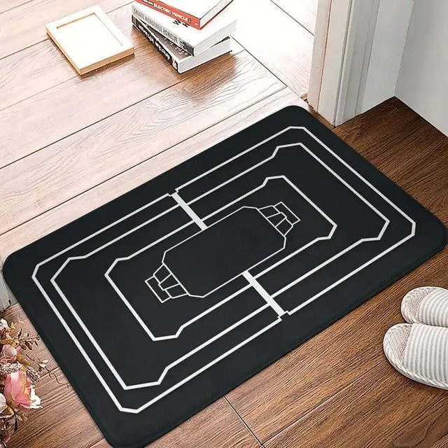 VIKAMA Simple Line Teppich, modern und rutschfest, schwarz, B/T: 60 x 40 cm - Bild 1
