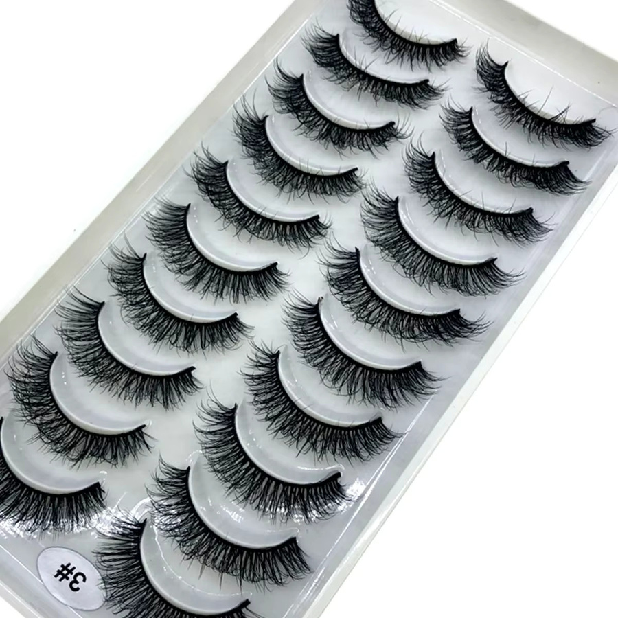 AMSDCN Künstliche Wimpern, 3D-Nerz, Schwarz, 10 Paar, Unisex - Bild 3