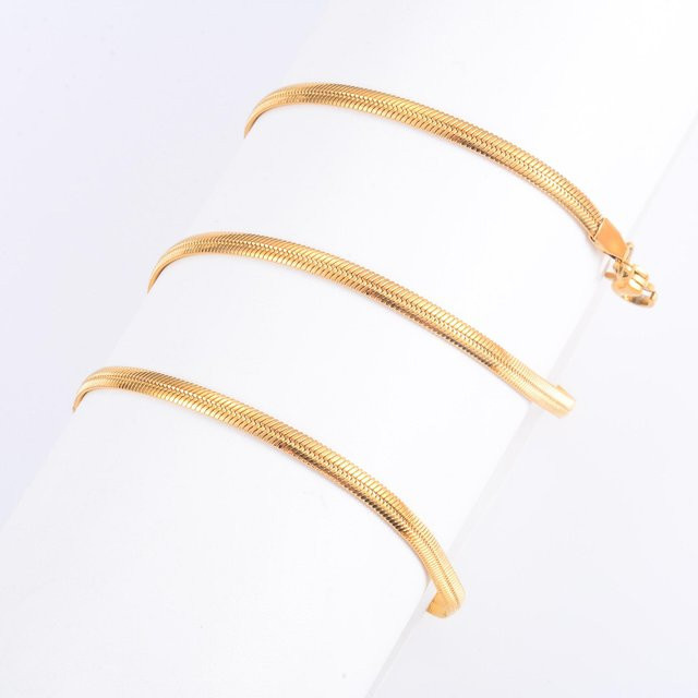 Halskette Edelstahl, Gold, 45 cm, Damen Herren - Bild 1
