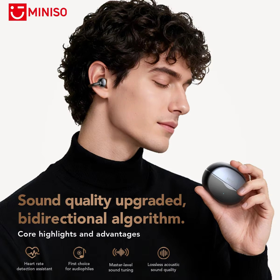 MINISO MS503 SmartEarbuds Bluetooth OWS Ohr Clip Sport Kopfhörer mit AI Übersetzer und Herzfrequenz Überwachung in Pink oder Black - Bild 5