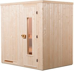 Weka Elementsauna Halstad 1 für 6 Personen mit 5,4 kW Ofen und integrierter Steuerung in Braun - Bild 1