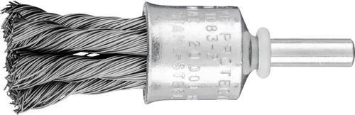 PFERD TOOLS POS Pinselbürste gezopft PBG in Silber, Durchmesser: 19 mm, Schaft-Durchmesser: 6 mm, Draht-Durchmesser: 0,35 mm, 10 Stück - Bild 1