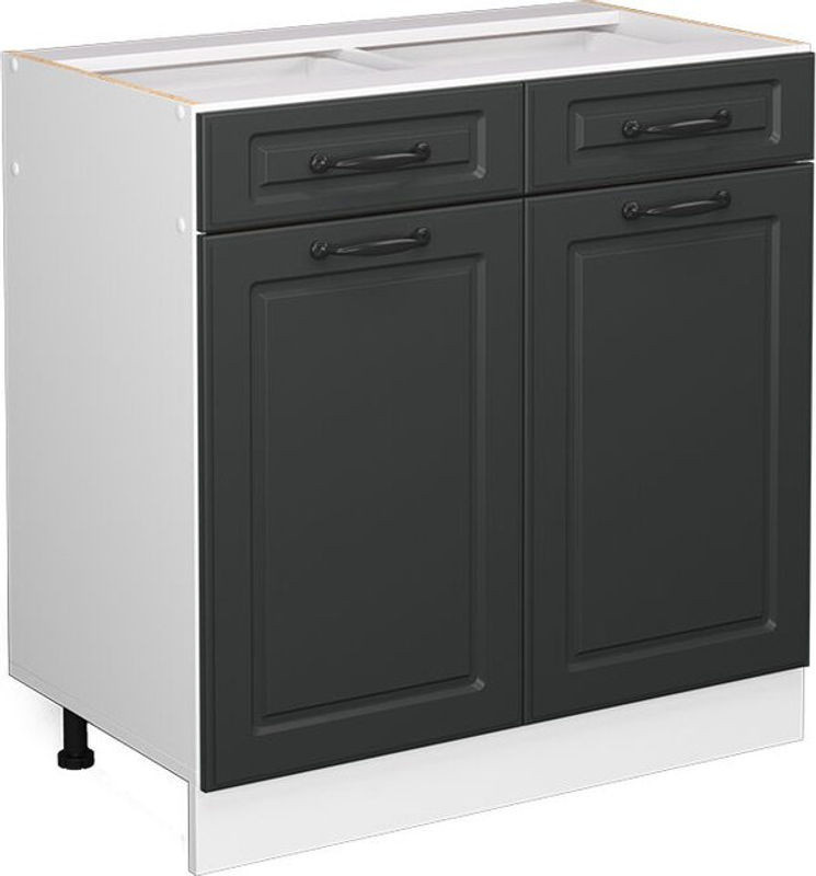 Vicco Küchenunterschrank R-line in Anthrazit Landhaus aus Holzwerkstoff mit Drehtüren, Breite: 80 cm - Bild 1
