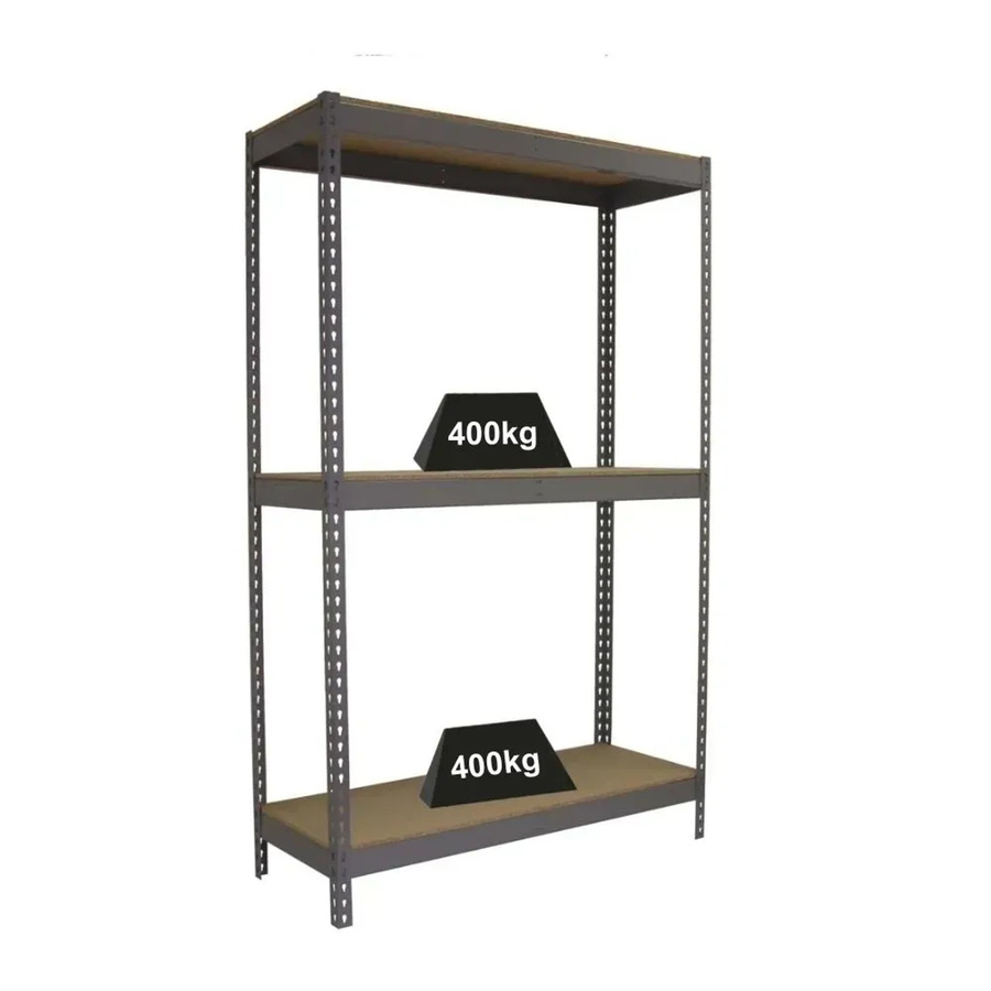 PROREGAL Schwerlastregal Big Wood Yeti Grau H x B x T: 200 x 120 x 45 cm - Bild 2
