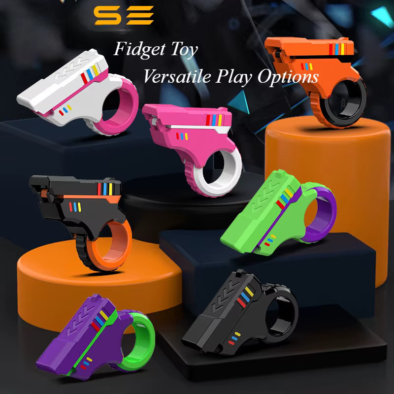 MYGVN Fidget-Ring, Multifunktionaler Stressabbau-Fidget-Ring, Büro-Entspannungs-Rotations-Fingerschieber, Kleine Pistolen-Fingerspitzen-Spielzeuge - Bild 3