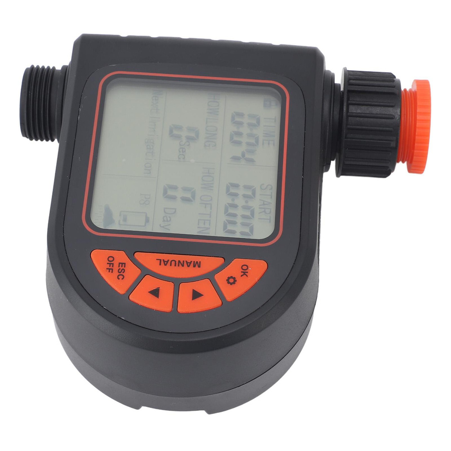 Programmierbarer automatischer Bewässerungstimer mit LCD-Anzeige und Regenfunktion, G3/4 zu G1/2 Innengewinde, wasserdicht und digital - Bild 2
