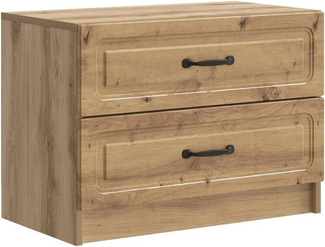 vidaXL Nachttisch Artisan-Eiche in Braun, B/T/H: 62 x 34,5 x 44,5 cm - Bild 1