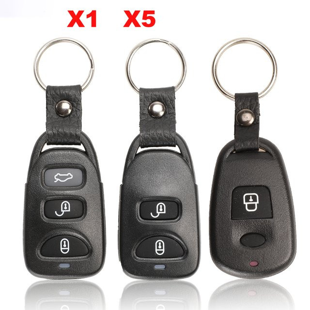 Jingyuqin Ersatzgehäuse für Hyundai Elantra Sonata Santa Fe und Kia Carens Fernbedienung Schlüssel Shell Fob in Schwarz - Bild 1