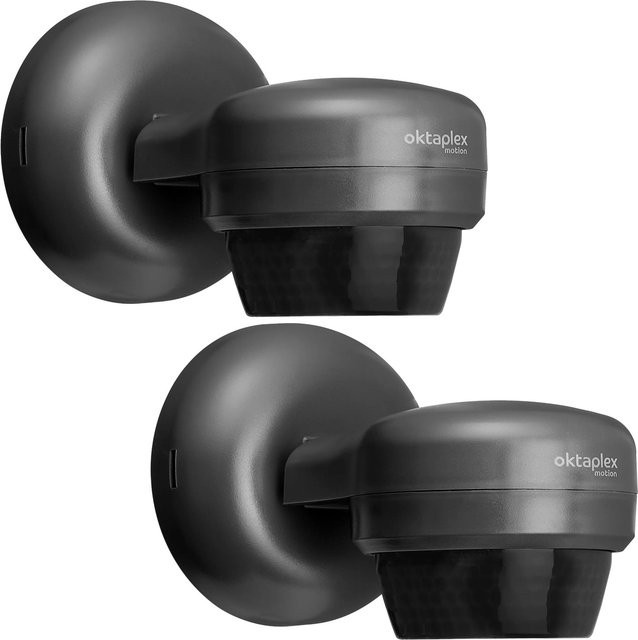 Oktaplex Mia Bewegungsmelder Außen 2er Set Anthrazit IP65 230V Aufputz mit 360 Grad Erfassungsbereich - Bild 1