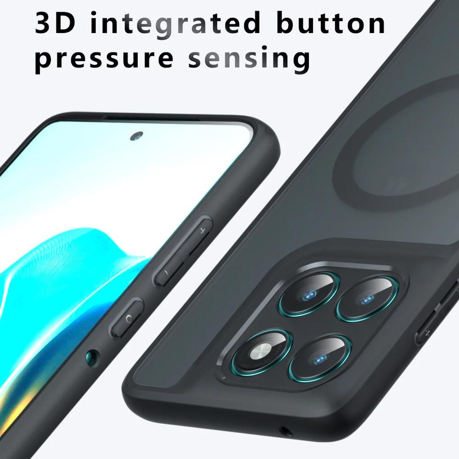 Magnetische kabellose Ladehülle für Motorola Edge 60 Pro 5G in Schwarz mit stoßfester mattierter Rückseite - Bild 2