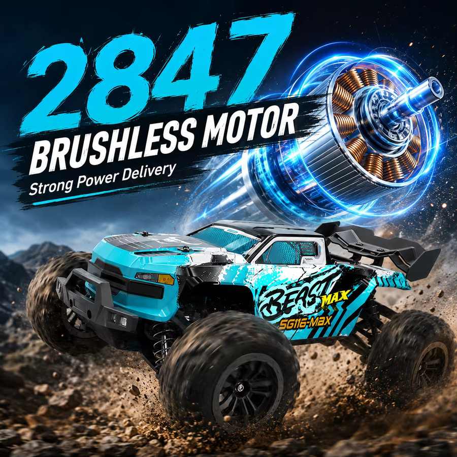 ZNLYRION Bürstenloser RC-Wagen Offroad-Truck, 1:16 Maßstab, Metallkonstruktion, LED-Licht - Bild 5