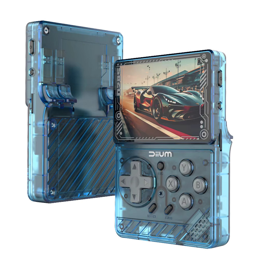 Tragbare Mini-Handheld-Videospielkonsole XISKT mit 2,8 Zoll IPS-Bildschirm und RK3326-Chip in Purple Transparent für GBA, PS1, GB und PSP Emulatoren - Bild 6